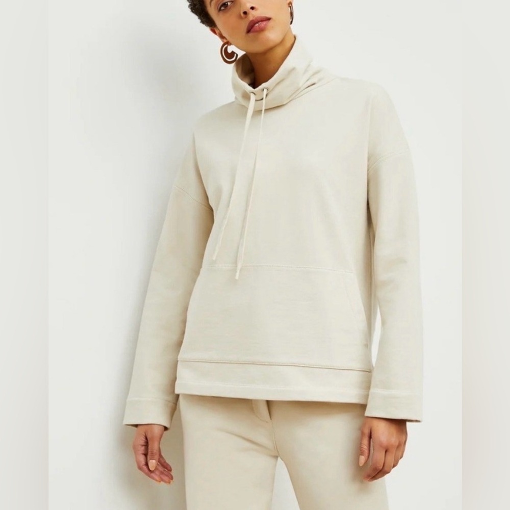 Mm Lafleur Harris Cowl Neck Pullover Sweater Cream Beige Cozy Minimalist